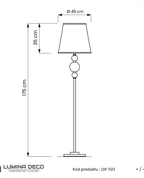 LAMPA STOJĄCA PODŁOGOWA CZARNA MURANEO