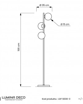 LAMPA STOJĄCA PODŁOGOWA MOSIĘŻNA FREDICA W3