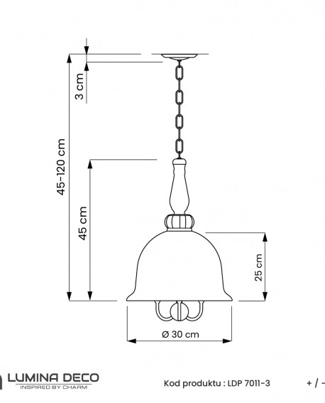 NOWOCZESNA LAMPA WISZĄCA MOSIĘŻNA MILEO W3