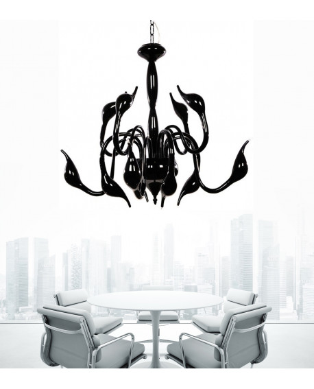 ORYGINALNA NOWOCZESNA LAMPA WISZĄCA CZARNA MAGICA W12