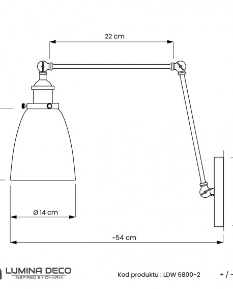 LAMPA ŚCIENNA KINKIET LOFTOWY FABI PRO GREY W2