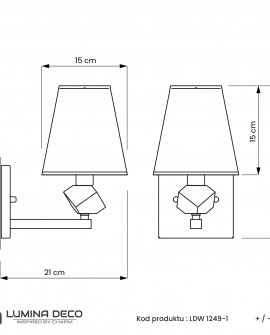 LAMPA ŚCIENNA KINKIET ZŁOT-BIAŁY MONTERO W1