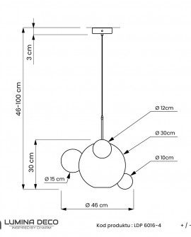 NOWOCZESNA LAMPA WISZĄCA ZŁOTA NERONI W4