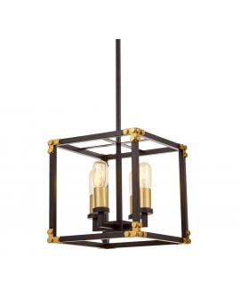 LAMPA WISZĄCA LOFT CZARNO-MOSIĘŻNA WALDORF W4