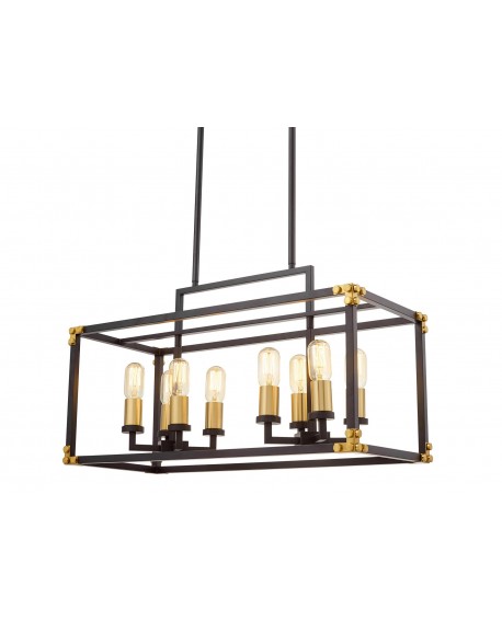 LAMPA WISZĄCA LOFT CZARNO-MOSIĘŻNA WALDORF W8