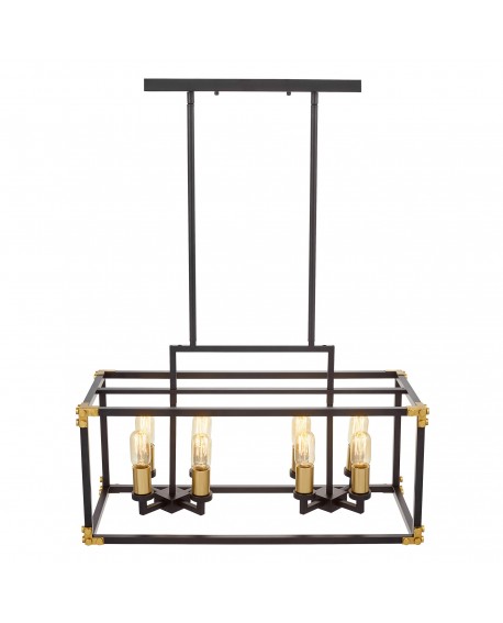 LAMPA WISZĄCA LOFT CZARNO-MOSIĘŻNA WALDORF W8