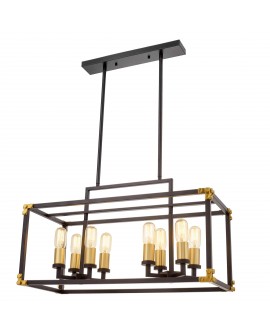 LAMPA WISZĄCA LOFT CZARNO-MOSIĘŻNA WALDORF W8