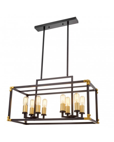 LAMPA WISZĄCA LOFT CZARNO-MOSIĘŻNA WALDORF W8