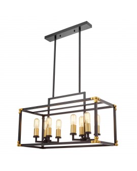 LAMPA WISZĄCA LOFT CZARNO-MOSIĘŻNA WALDORF W8