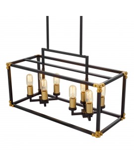 LAMPA WISZĄCA LOFT CZARNO-MOSIĘŻNA WALDORF W8