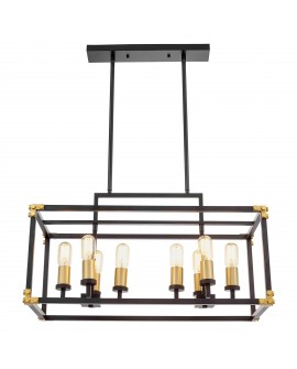 LAMPA WISZĄCA LOFT CZARNO-MOSIĘŻNA WALDORF W8