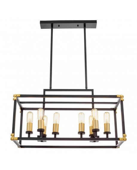 LAMPA WISZĄCA LOFT CZARNO-MOSIĘŻNA WALDORF W8