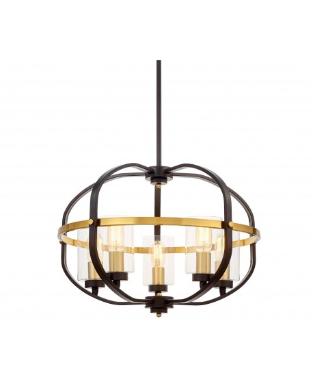 LAMPA WISZĄCA LOFT CZARNO-MOSIĘŻNA MONTEREY W5