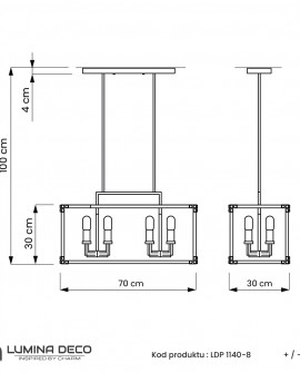 LAMPA WISZĄCA LOFT CZARNO-MOSIĘŻNA WALDORF W8