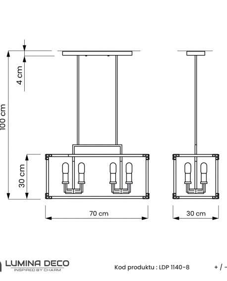 LAMPA WISZĄCA LOFT CZARNO-MOSIĘŻNA WALDORF W8