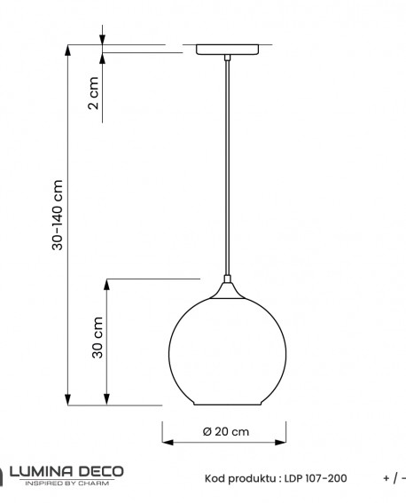 NOWOCZESNA LAMPA WISZĄCA CHROMOWANA LOBOS D20