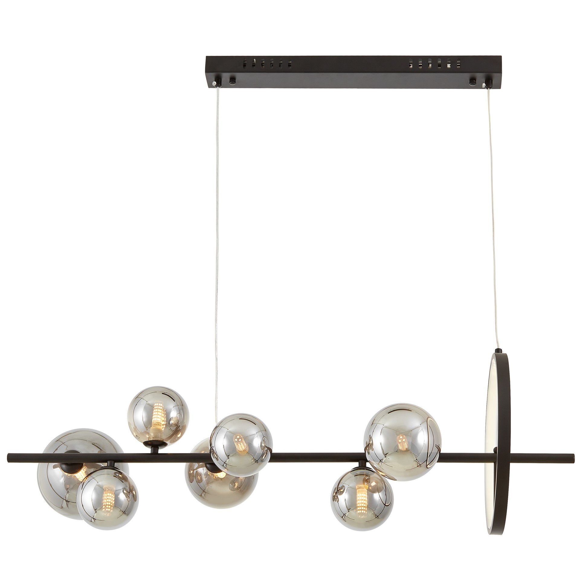Wyjątkowość nowoczesnej lampy wiszącej czarno-dymionej MERIDO W7
