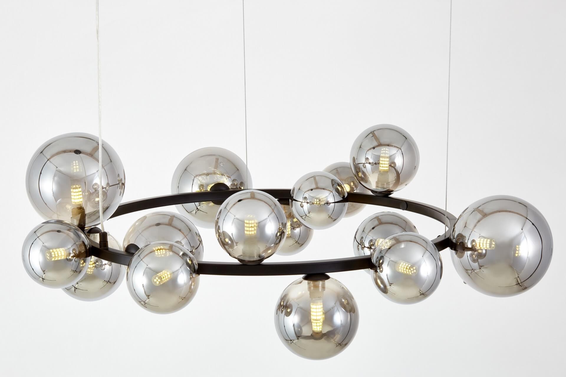 Wyjątkowość NOWOCZESNA LAMPA WISZĄCA CZARNO-DYMIONY MERIDO W15
