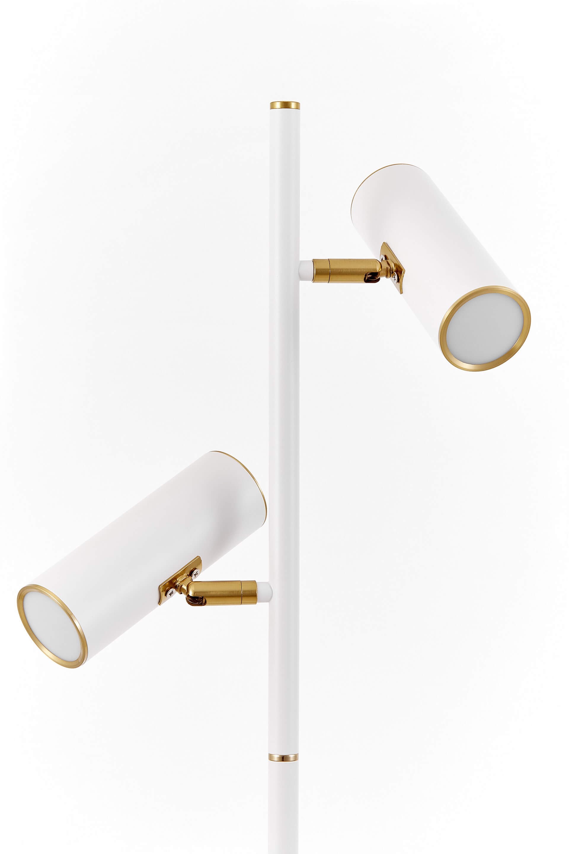 Lampa stojąca podłogowa biało-mosiężna MIRA - wymiary