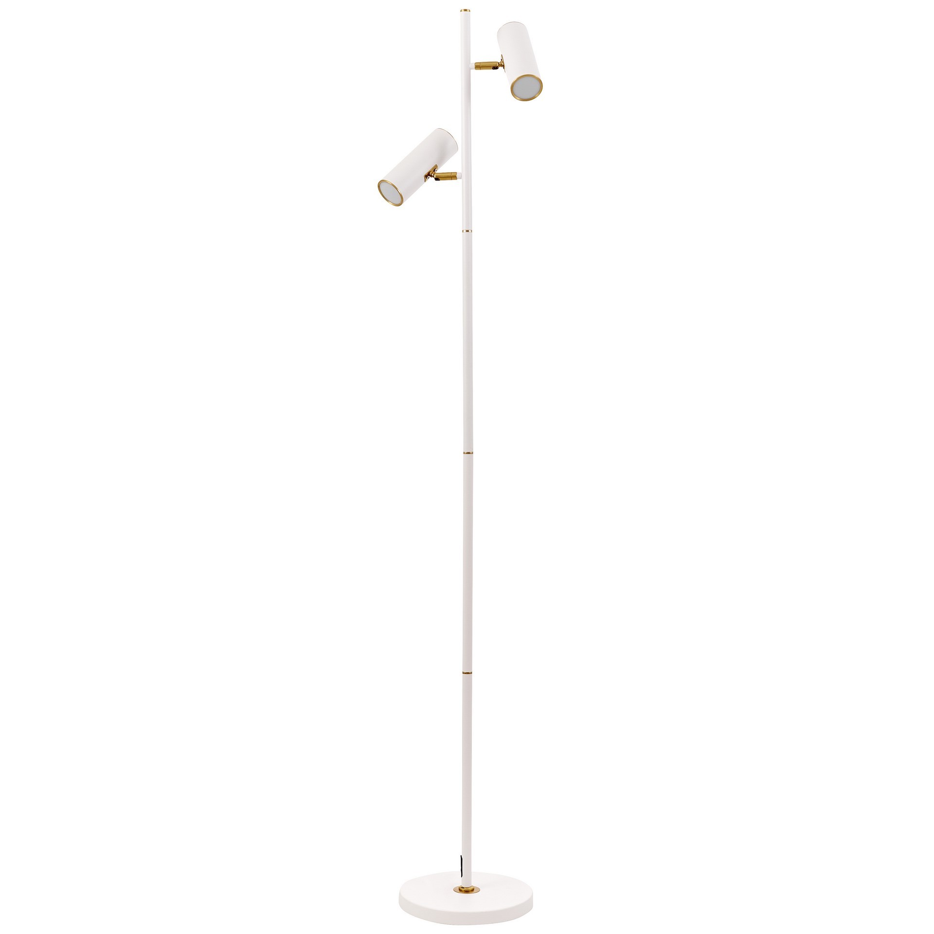 Lampa stojąca podłogowa biało-mosiężna MIRA