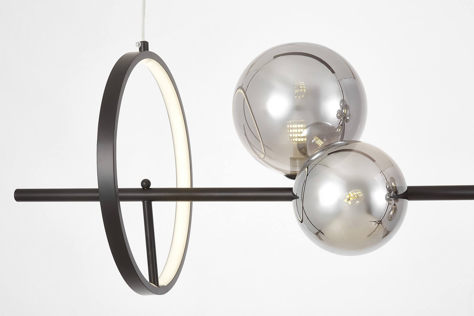 Wyjątkowość NOWOCZESNA LAMPA WISZĄCA CZARNO-DYMIONA MERIDO W9