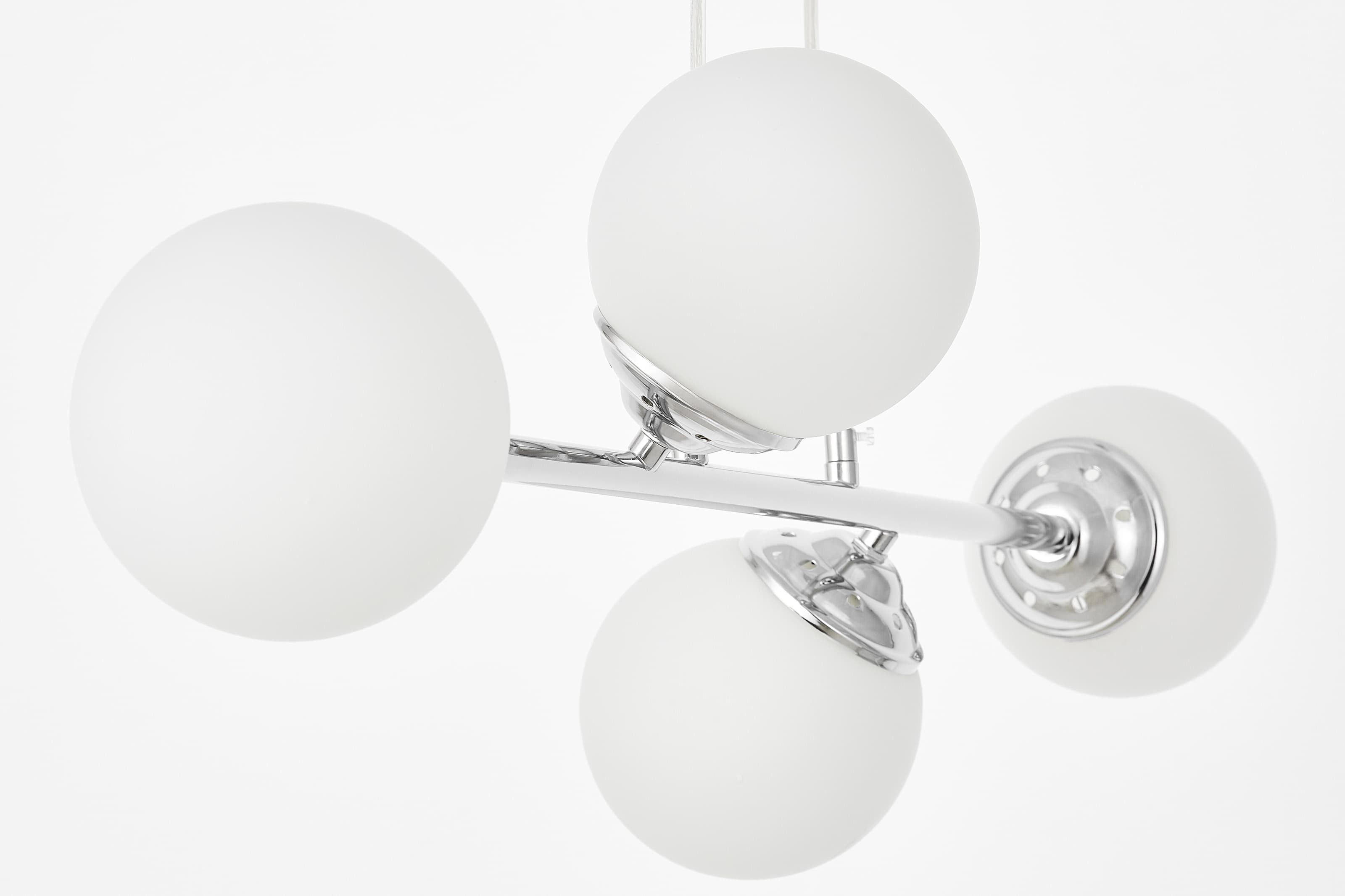 Nowoczesna lampa wisząca chromowana FINO W4 w aranżacji