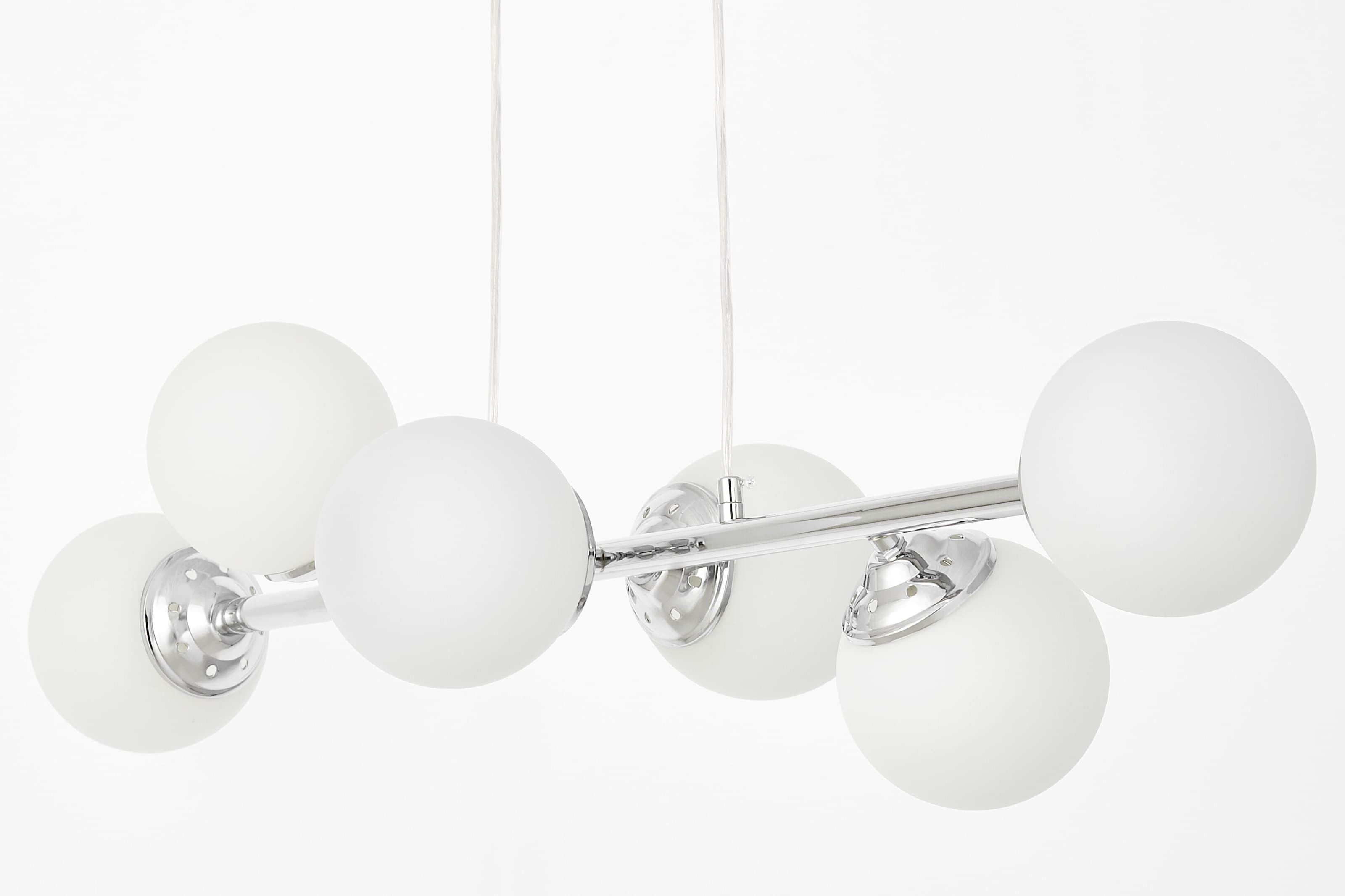 Nowoczesna lampa wisząca chromowana FINO W6 we wnętrzu