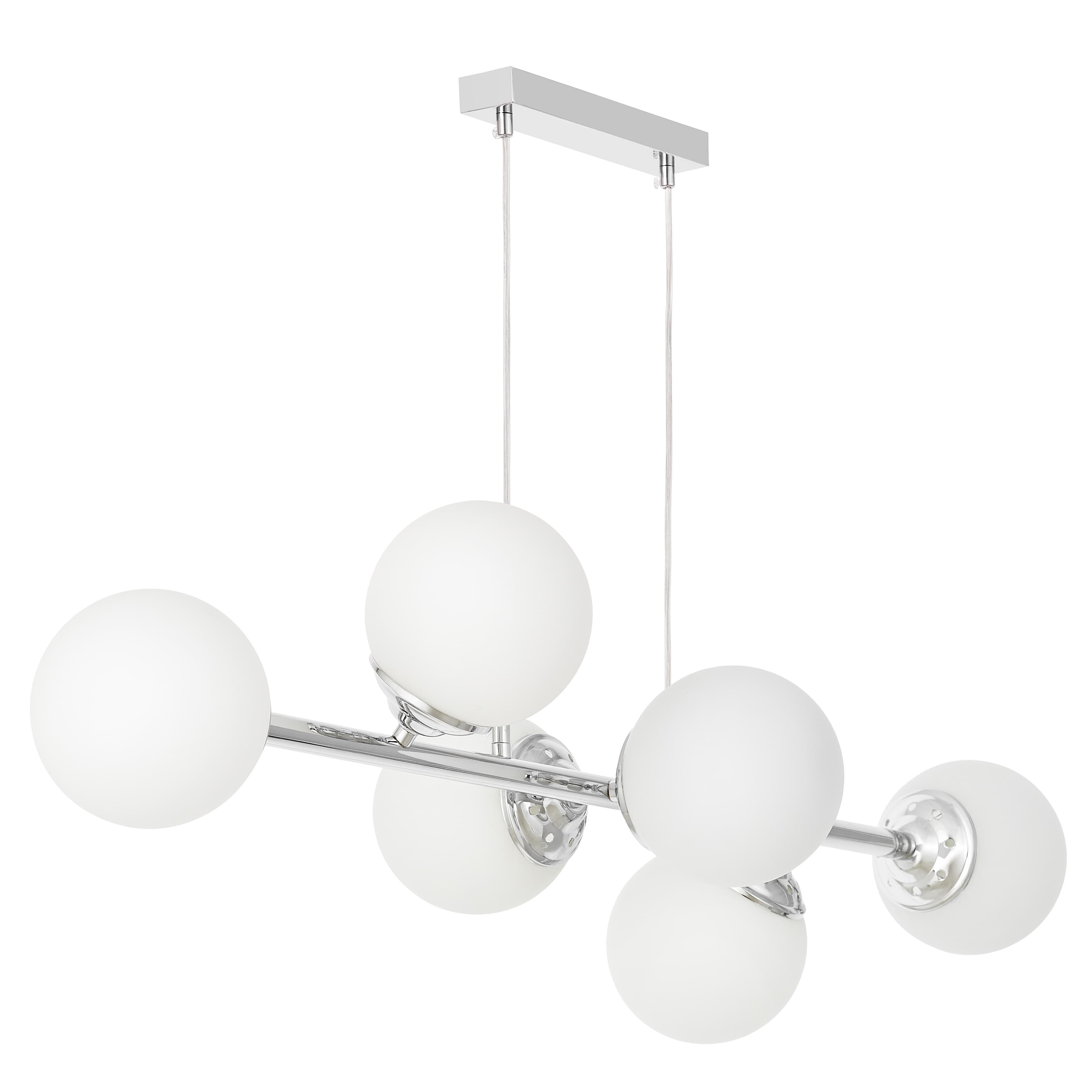 Nowoczesna lampa wisząca chromowana FINO W6 w aranżacji