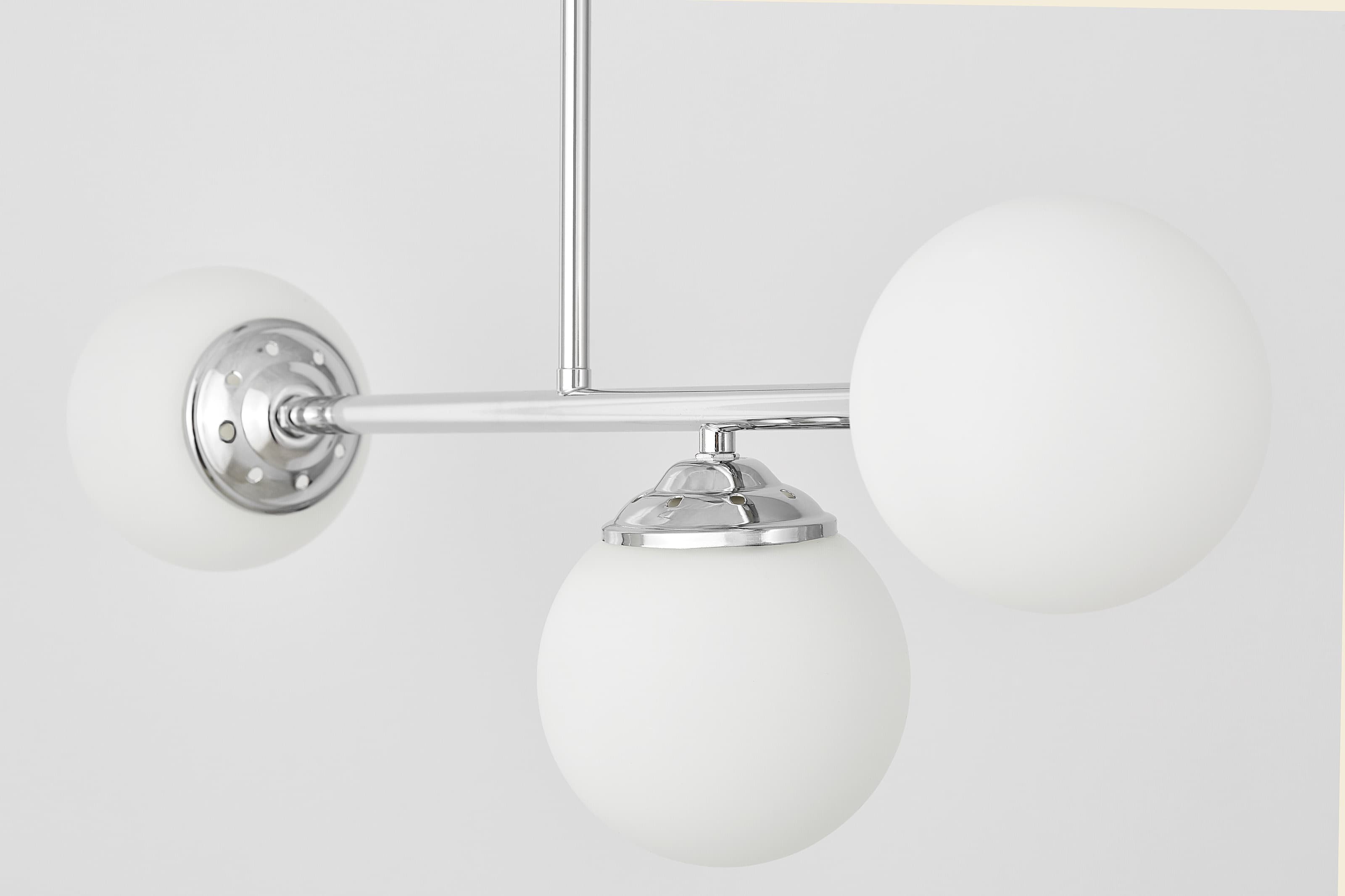 Nowoczesna lampa sufitowa wisząca chromowana FINO W3 - wymiary