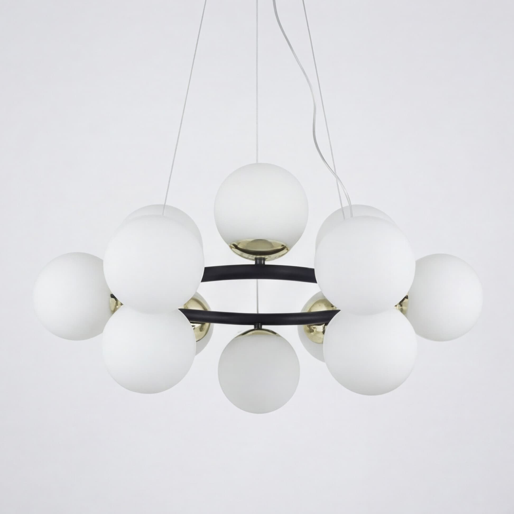NOWOCZESNA LAMPA WISZĄCA CZARNO-ZŁOTA LEDO W12 - wymiary