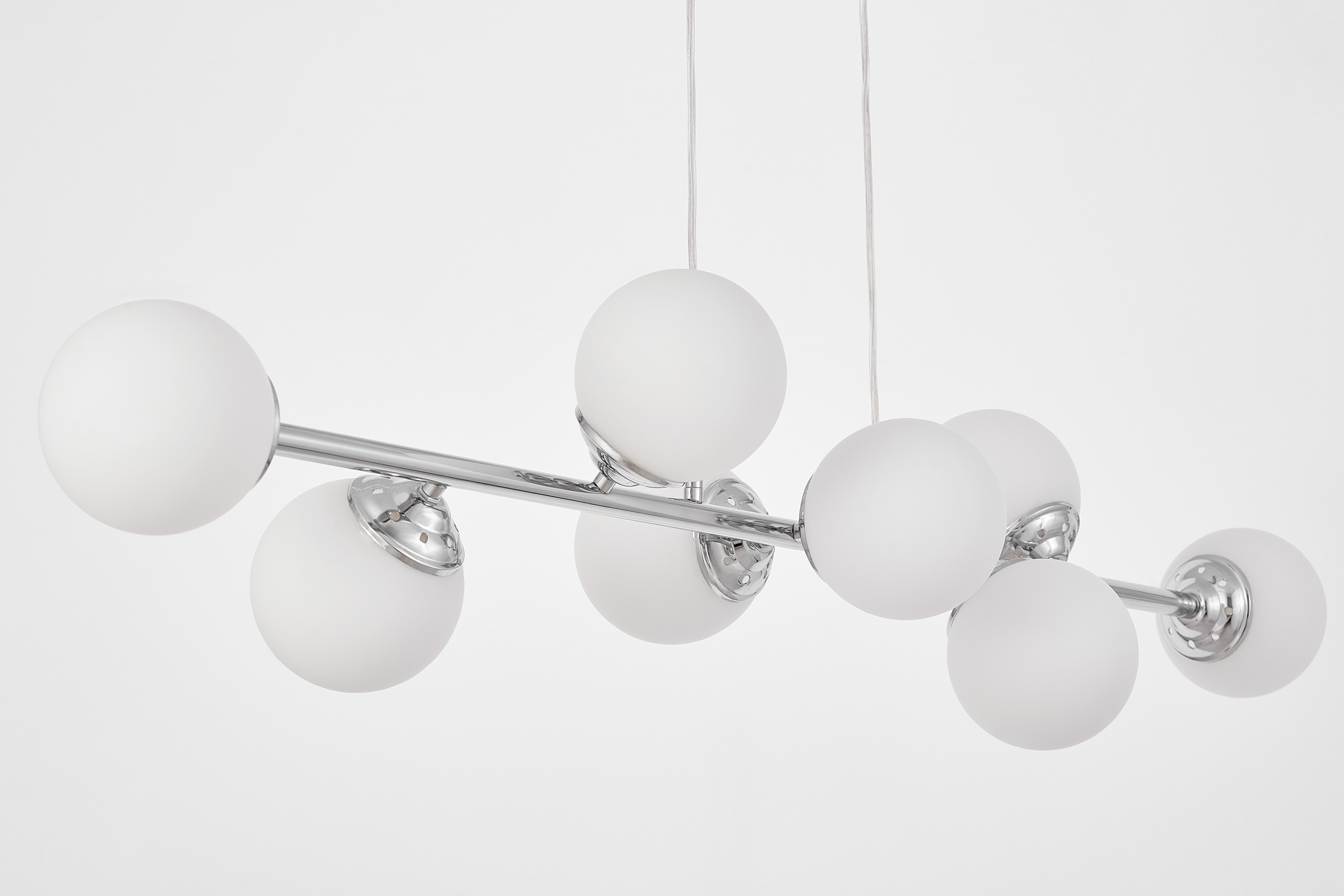 Nowoczesna lampa wisząca chromowana FINO W8 we wnętrzu