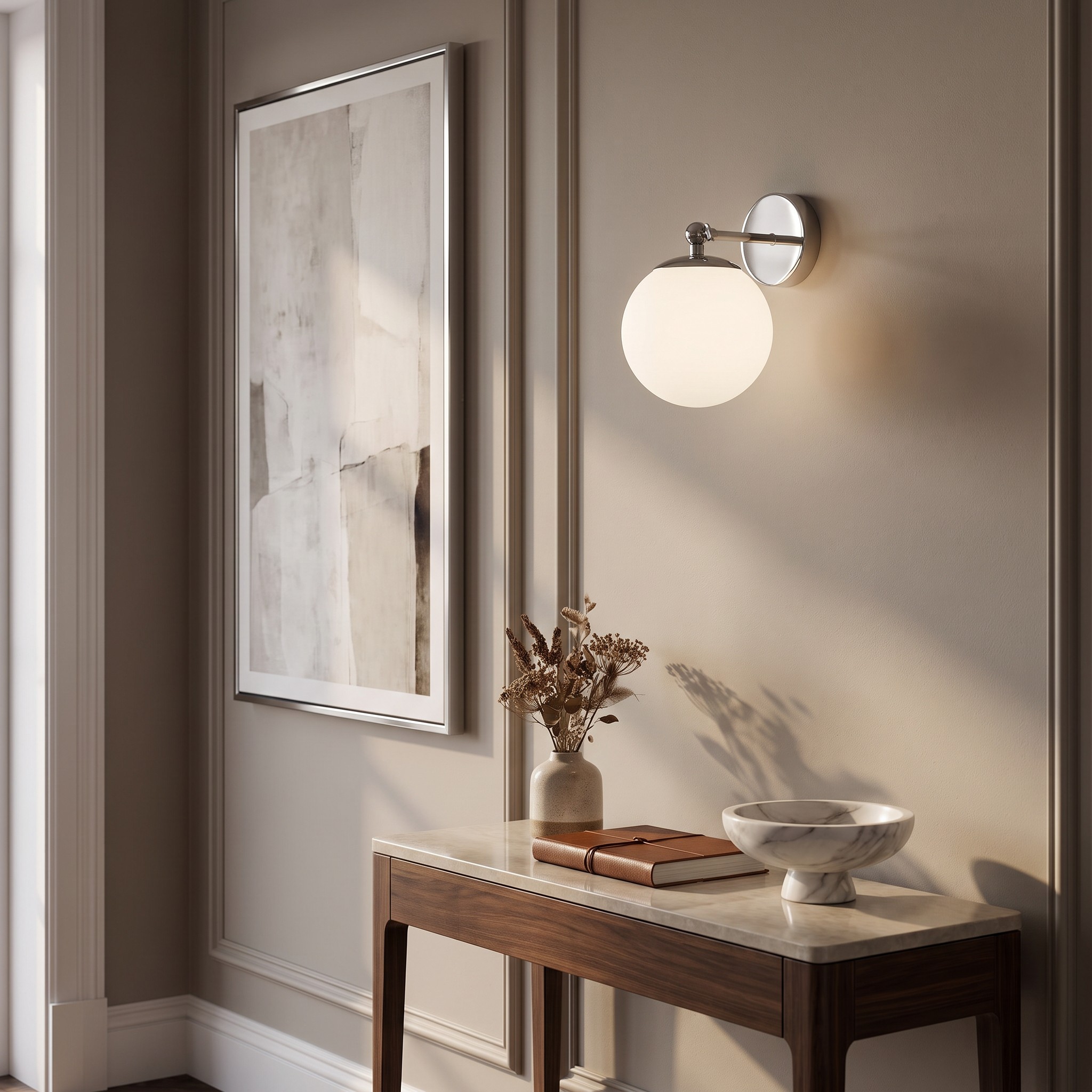 Lampa ścienna kinkiet nowoczesny chromowany FREDICA W1 w aranżacji